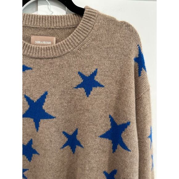 Zadig & Voltaire Markus Cashmere Star Intarsia Pullover Sweater Size S - Picture 5 of 8